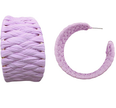 Wrapped Raffia Gradual Hoops