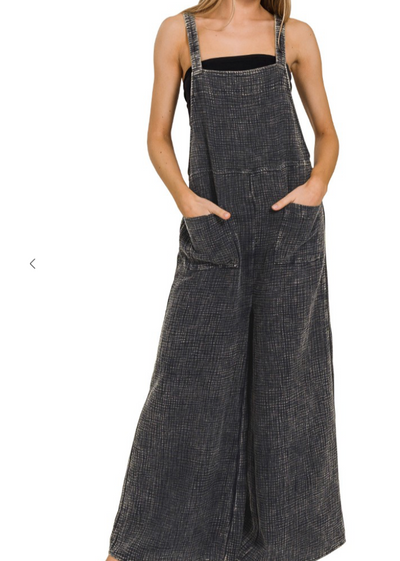 Sweet Little Sixteen Washed Gauze Overall Jumpsuit