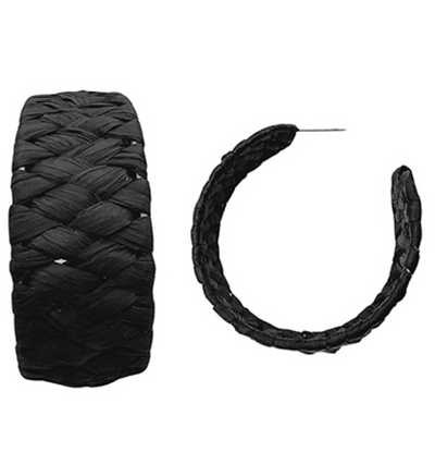 Wrapped Raffia Gradual Hoops