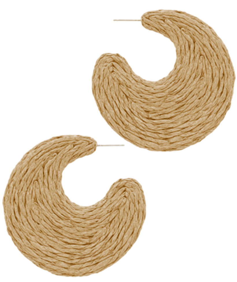 Wrapped Raffia Gradual Shape Hoops