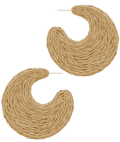 Wrapped Raffia Gradual Shape Hoops