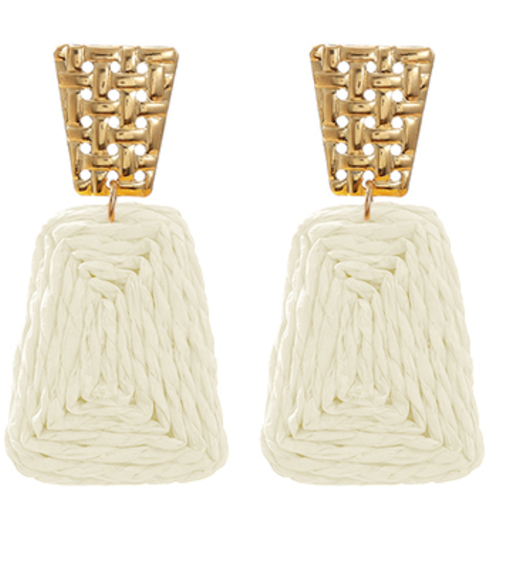 Raffia 2 Trapezoid & Textured Earrings