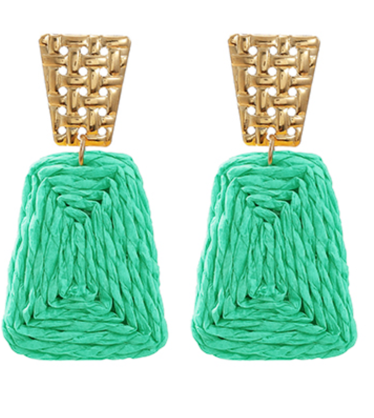 Raffia 2 Trapezoid & Textured Earrings