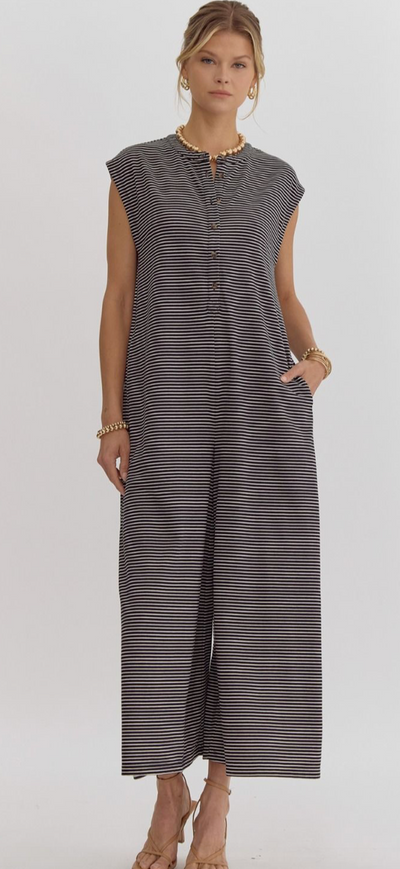 Kissin Time Striped Wide Leg Jumpsuit