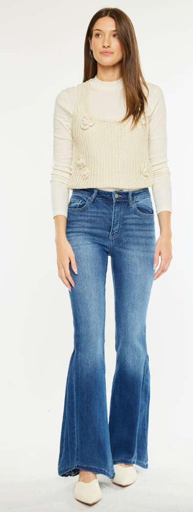 Mina High Rise Angled Hem Flares (EST ARRIVAL 1/23)