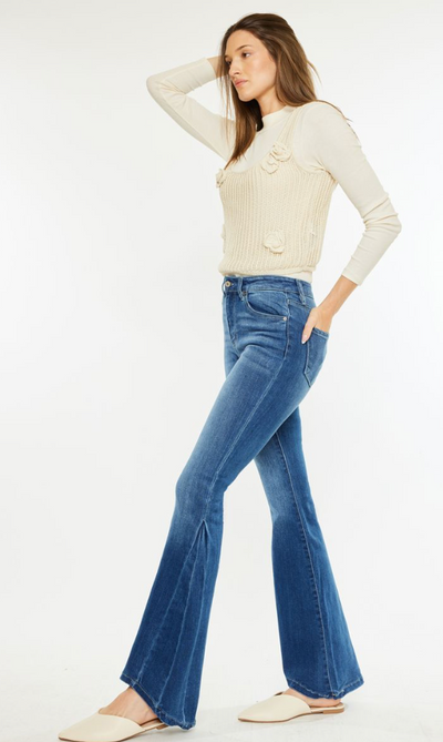 Mina High Rise Angled Hem Flares (EST ARRIVAL 1/23)