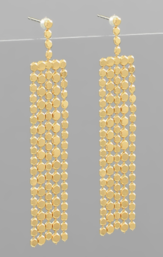 5 Row Dot Chain Drop Earring