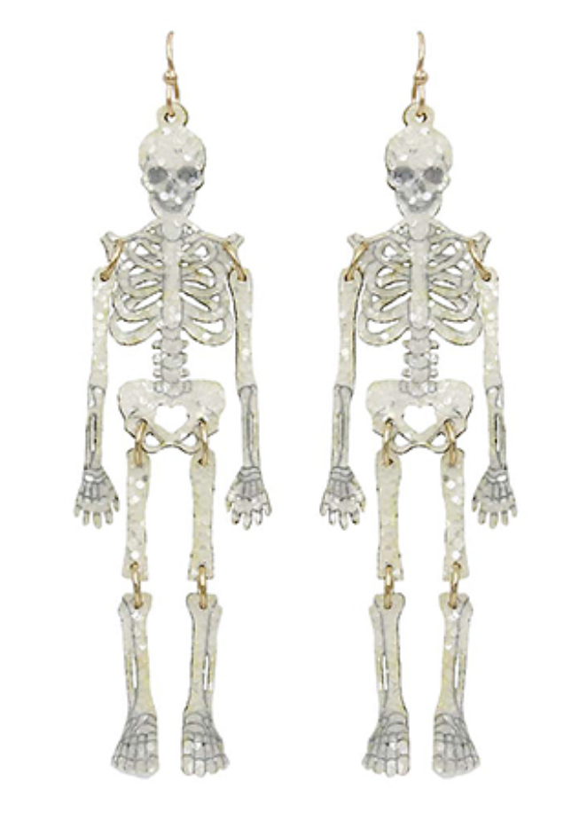 Glitter Skeleton Earrings