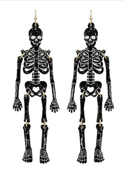 Glitter Skeleton Earrings