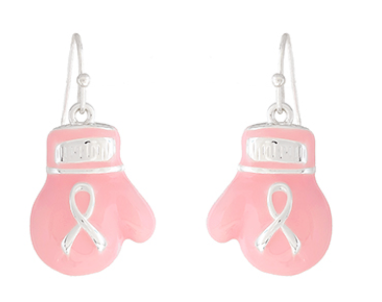 3D Breast Cancer Boxing Gloves Earrings