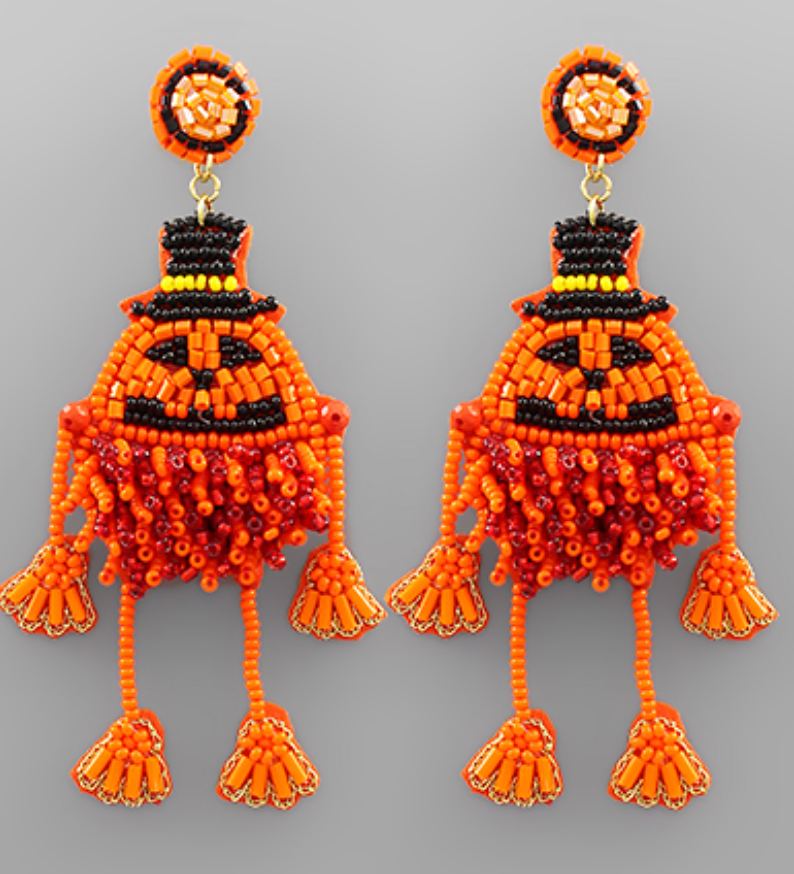 Pumpkin Bead Earrings