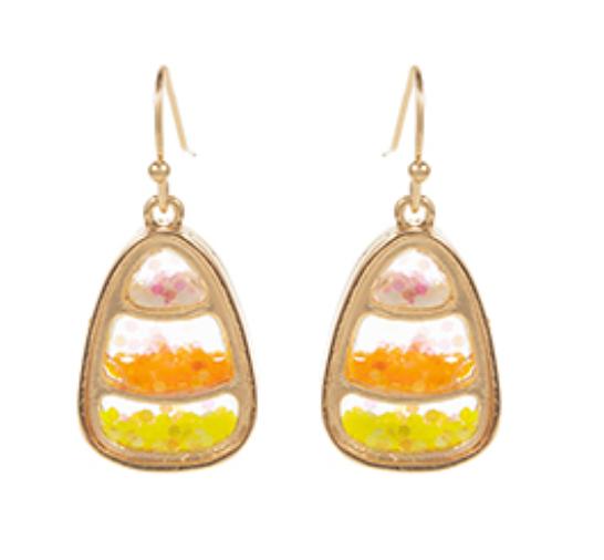 Candy Corn Glitter Drop Earrings