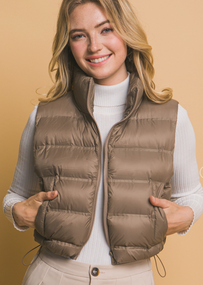 Moonlight Cocktail High Neck Puffer Vest