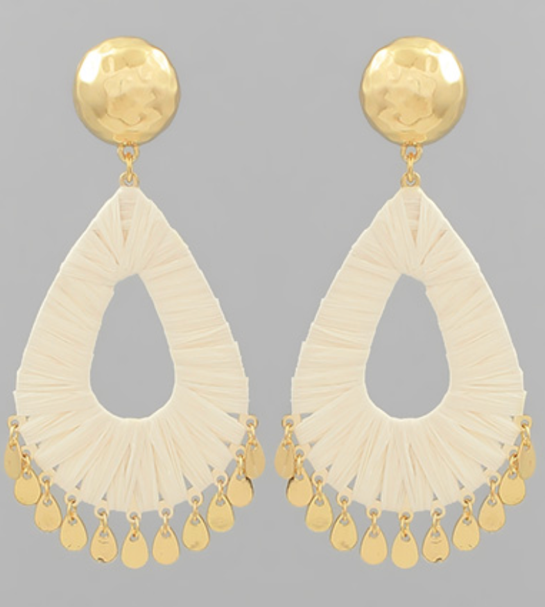 Raffia Teardrop Earrings