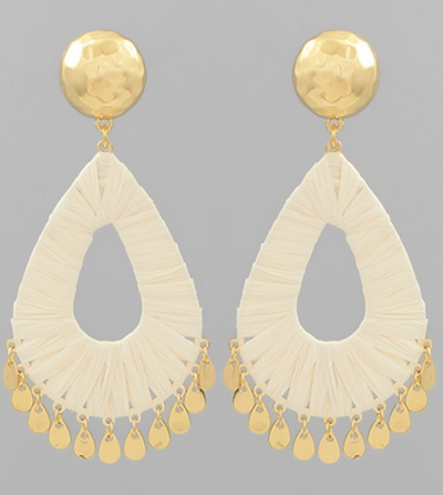 Raffia Teardrop Earrings