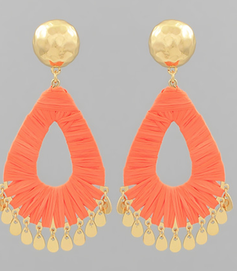 Raffia Teardrop Earrings