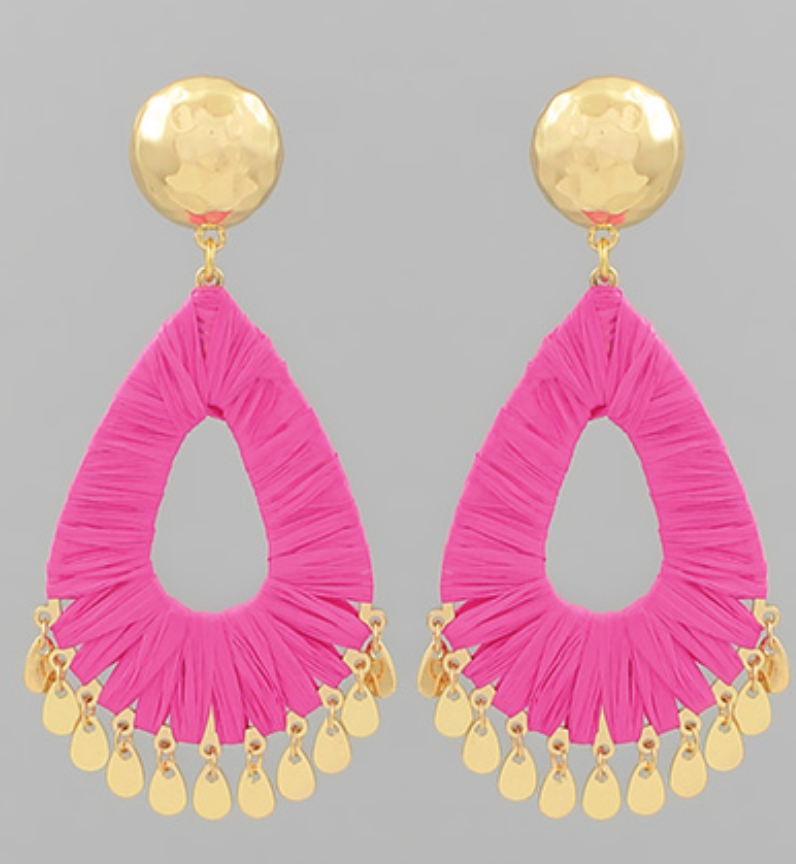 Raffia Teardrop Earrings