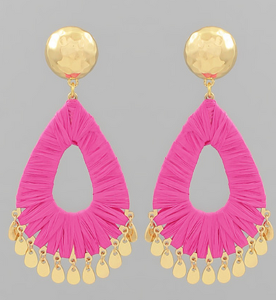 Raffia Teardrop Earrings