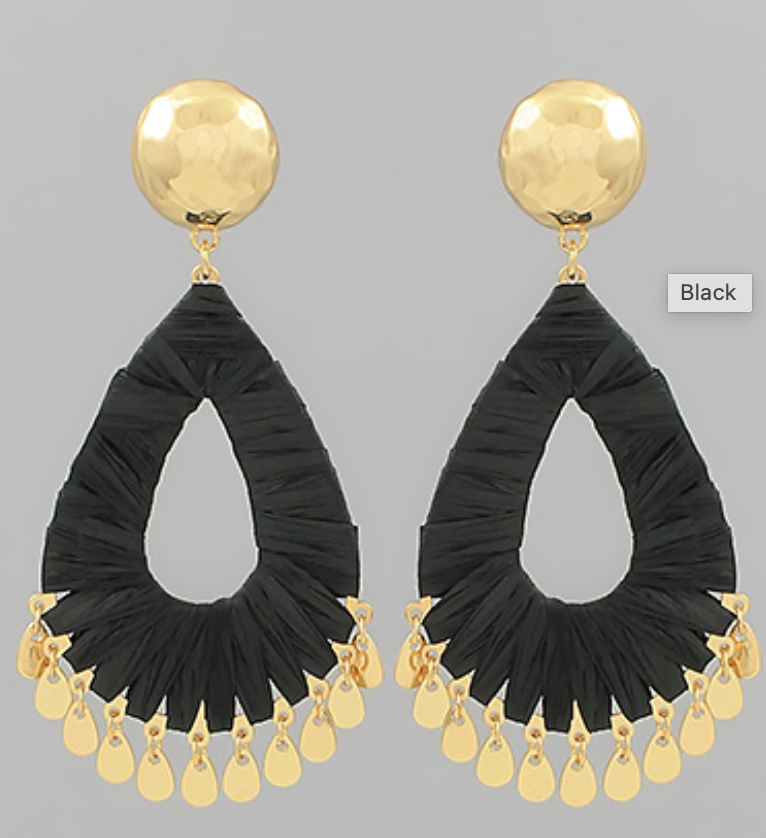 Raffia Teardrop Earrings