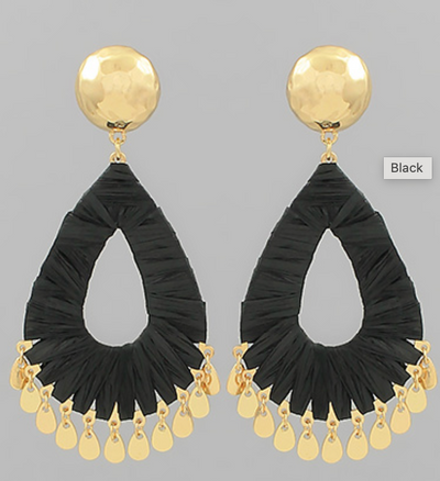Raffia Teardrop Earrings