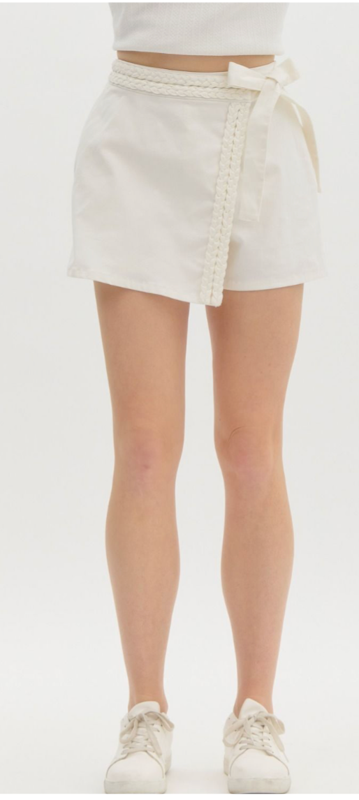 Love Is Alive Braid Trim Wrap Skort