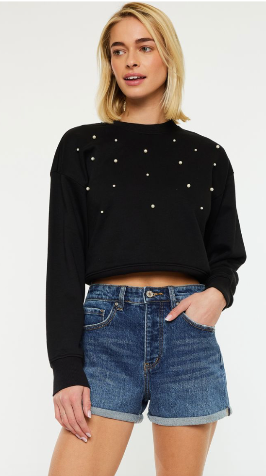 Quinn Ultra High Rise Cuffed Denim Shorts