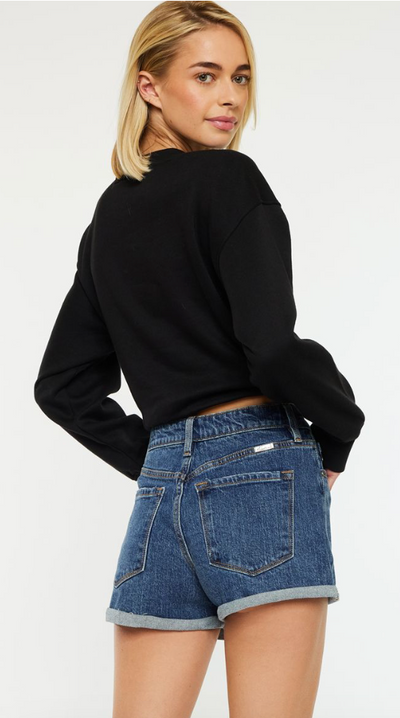 Quinn Ultra High Rise Cuffed Denim Shorts