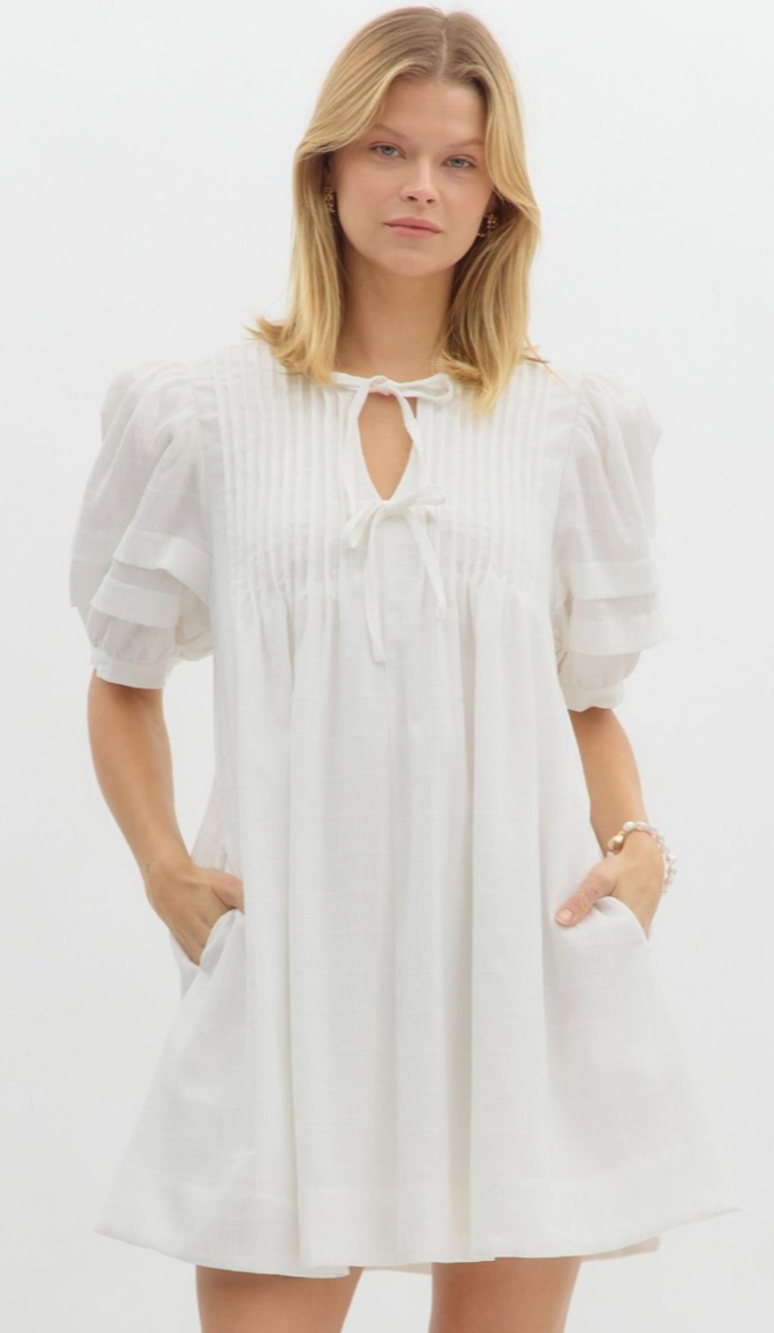 Love Rollercoaster Bow Pleat Dress