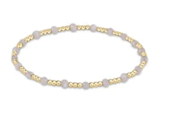 Enewton Gemstone Gold Sincerity Pattern 3mm Bead Bracelet - Moonstone