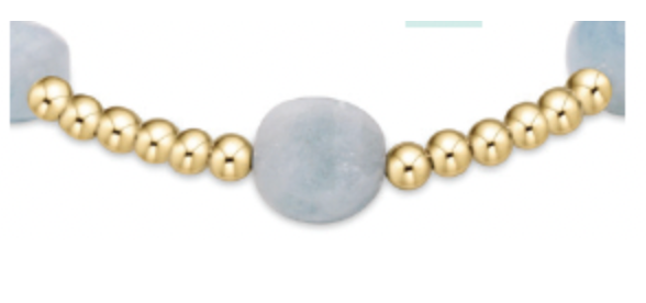 Enewton Admire Gold 3mm Bead Bracelet - Aquamarine