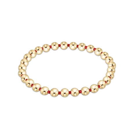 Gameday Hope Grateful 5mm Bead Bracelet - Bright Red