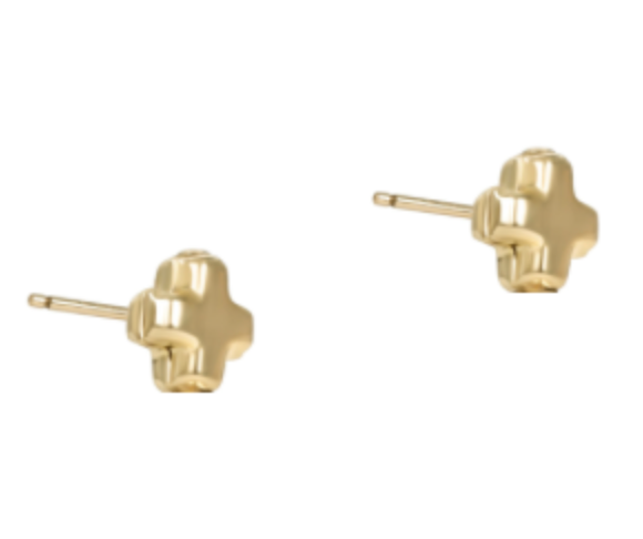 enewton Signature Cross Small Gold Stud - Gold