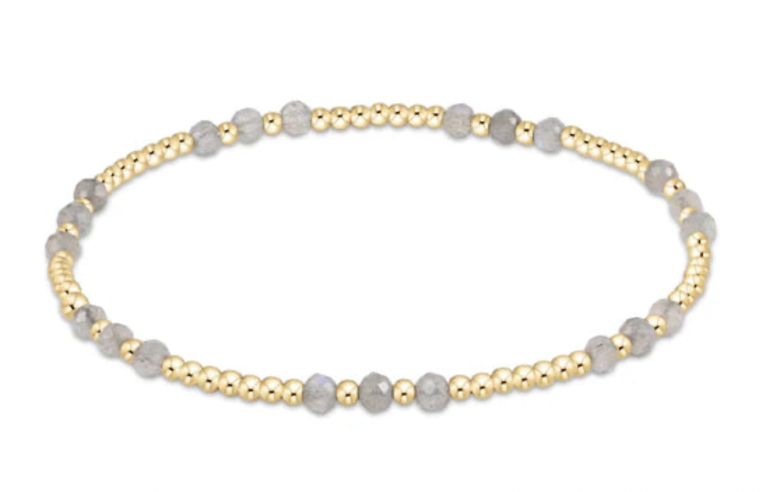 Enewton Gemstone Gold Joy Pattern 3mm Bead Bracelet - Labradorite