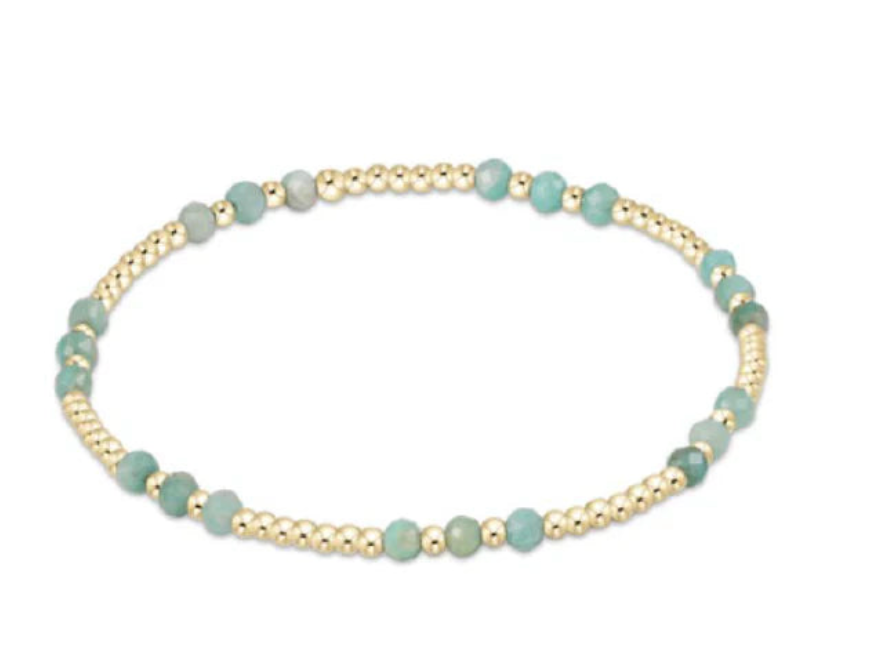 Enewton Gemstone Gold Joy Pattern 3mm Bead Bracelet - Amazonite