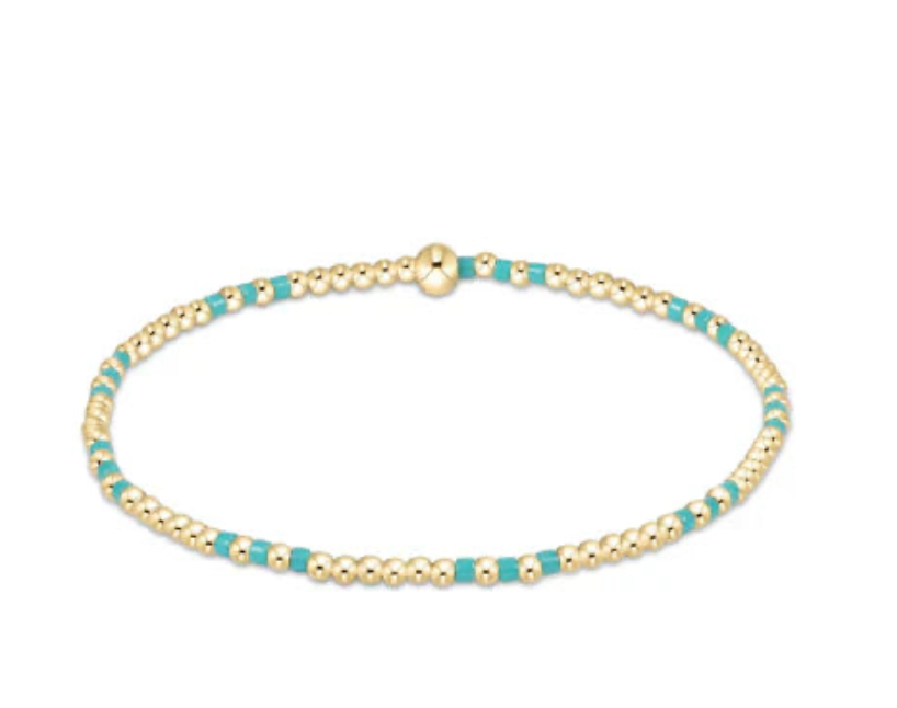 enewton Hope Joy Pattern 2mm Bead Bracelet - Turquoise