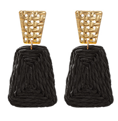 Raffia 2 Trapezoid & Textured Earrings