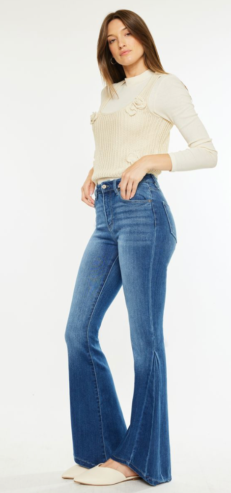 Mina High Rise Angled Hem Flares (EST ARRIVAL 1/23)