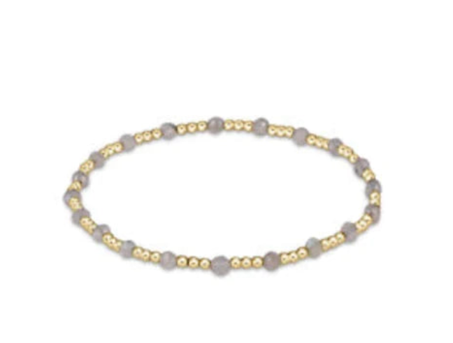 Enewton Gemstone Gold Sincerity Pattern 3mm Bead Bracelet - Labradorite