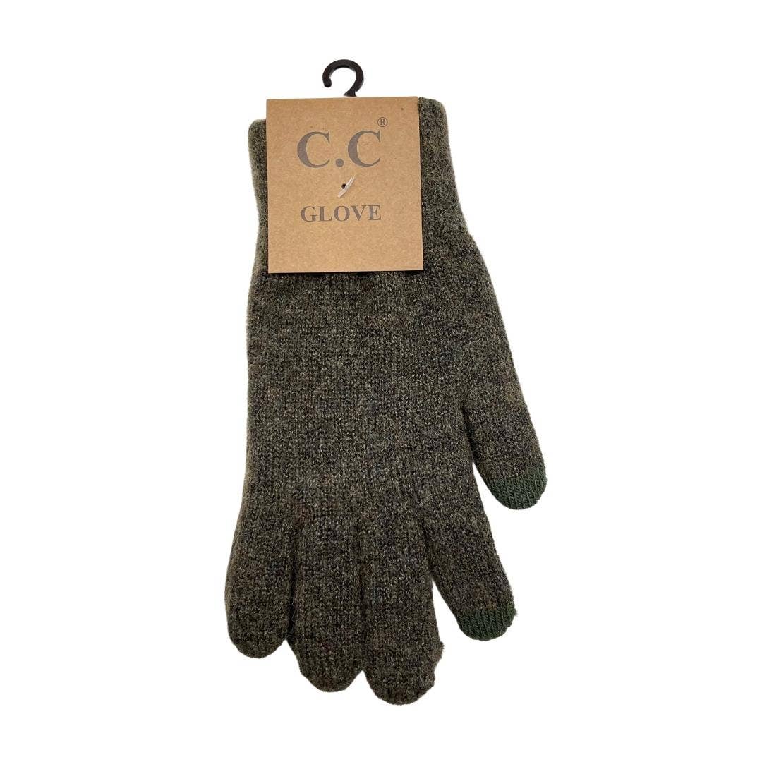 Soft Knit C.C Gloves G9021: Heather Forest