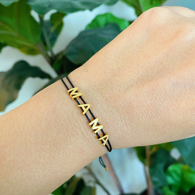 Satin Thread Mama Bracelet: Blue