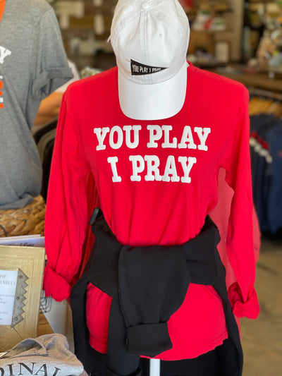  You Play I Pray Pennant Flag Hat-Red