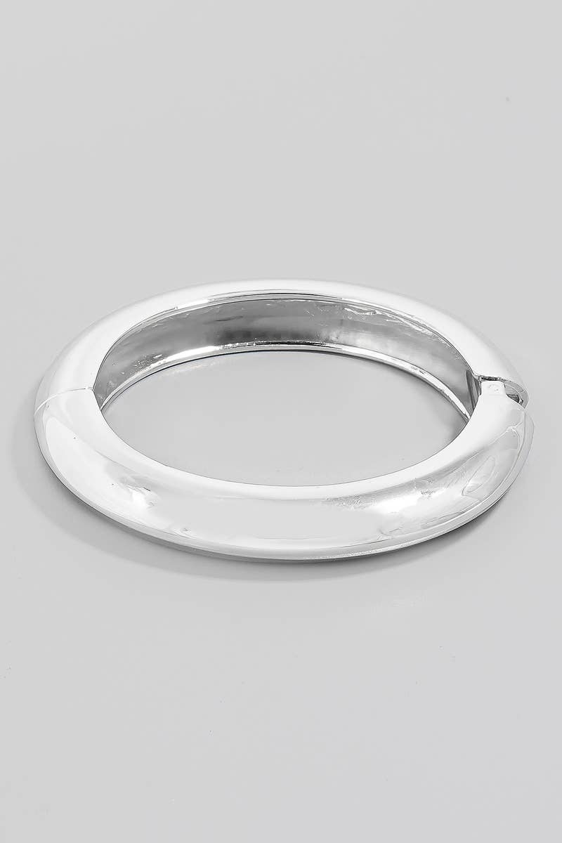 Solid Hinged Bangle Bracelet: G