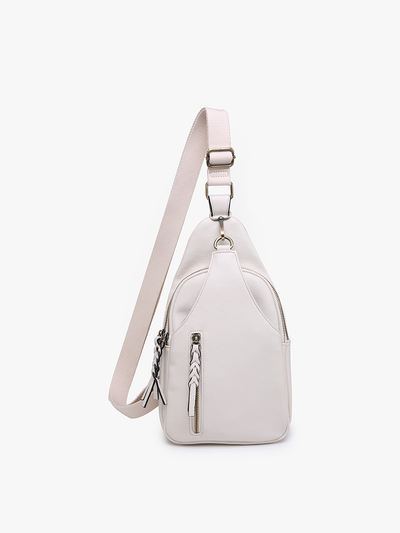 Nikki Dual Compartment Sling Pack Bag: Ivory