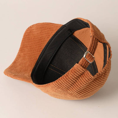 Christmas Tree Patch Corduroy Baseball Cap-Off White