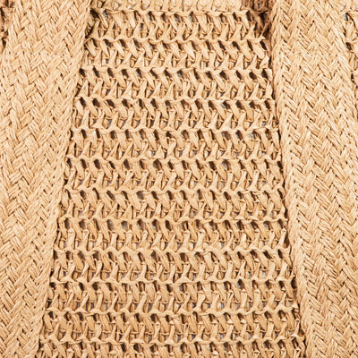 Straw Knit Zipper Tote Bag: IV