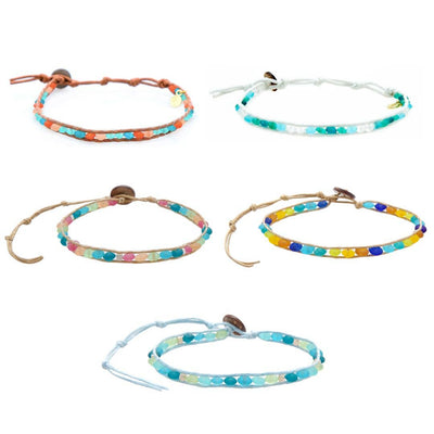 Sea Glass Anklets (10 pack assorted)