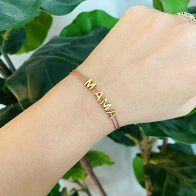 Satin Thread Mama Bracelet: Blue
