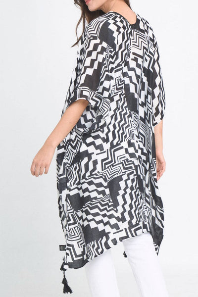 Geometric Art Kimono: Blue