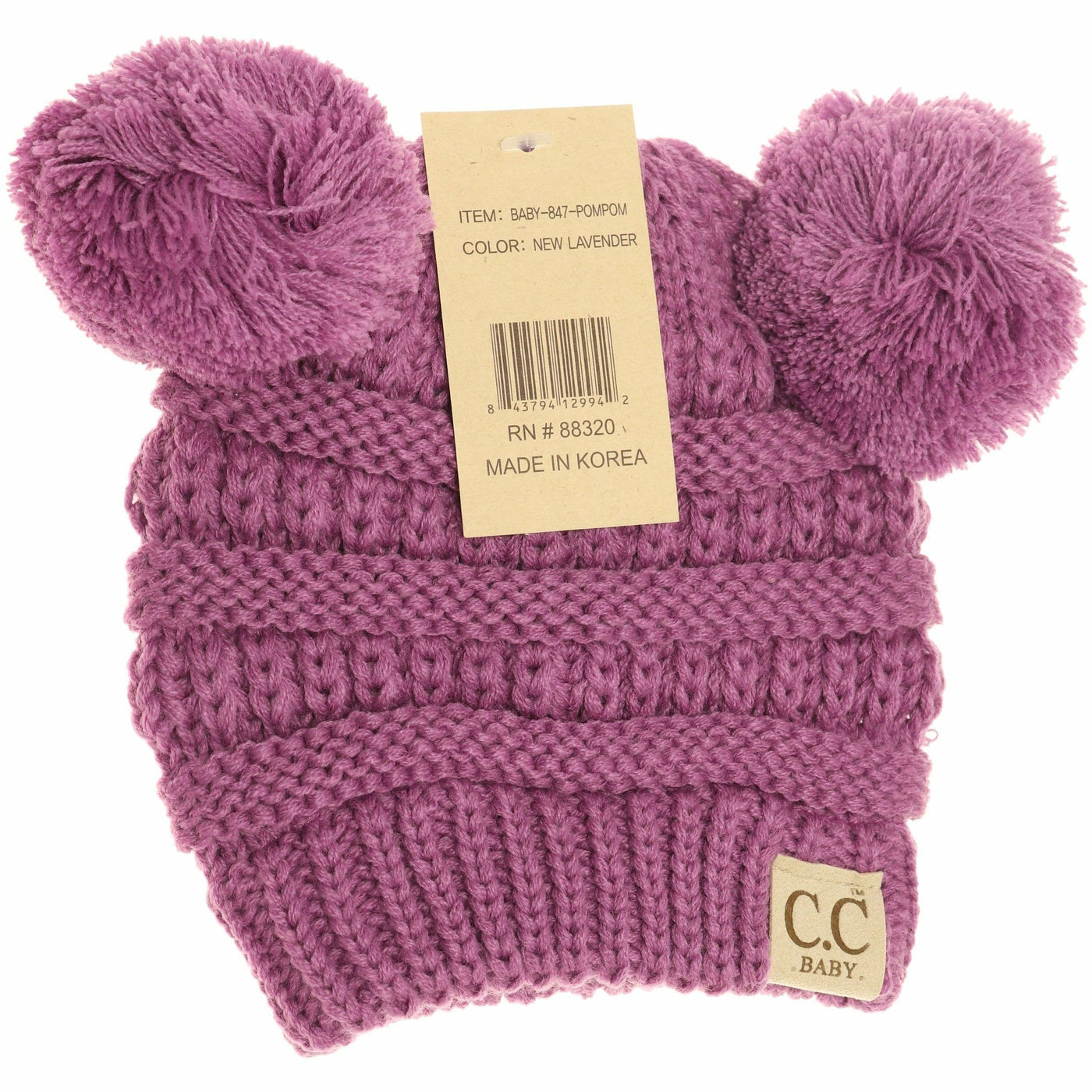 BABY Solid Double Pom CC Beanie BABY23POMPOM: Indie Pink