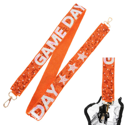 Game Day Sequin Star Patter Shoulder Bag Strap: Red Black